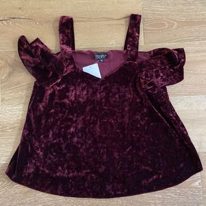 TopShop Velvet Strap, Off-Shoulder Top